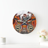 HEAVY METAL ZOMBIE DRUMMER GROßE WANDUHR (Zuhause)