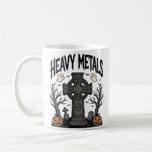 Heavy Metals Halloween-Friedhofs-Vektor-Design_1 Kaffeetasse