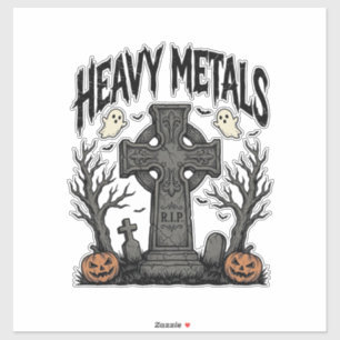 Heavy Metals Halloween-Friedhofs-Vektordesign_1 Aufkleber