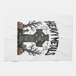 Heavy Metals Halloween-Friedhofs-Vektordesign_1 Geschirrtuch