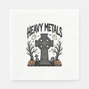 Heavy Metals Halloween-Friedhofs-Vektordesign_1 Serviette