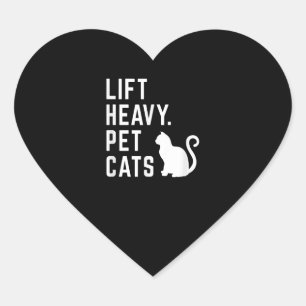 Heavy Pet Cats - Funny Gym Workout Herz-Aufkleber