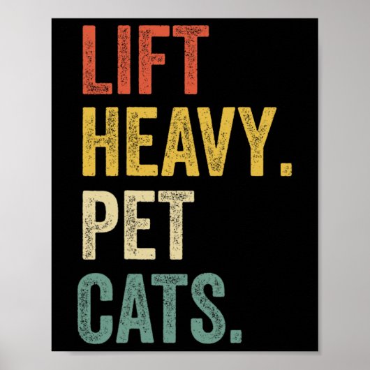 Heavy Pet Cats - Funny Gym Workout Poster (Vorne)