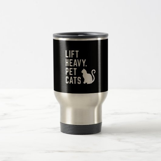 Heavy Pet Cats - Funny Gym Workout Reisebecher (Mittel)