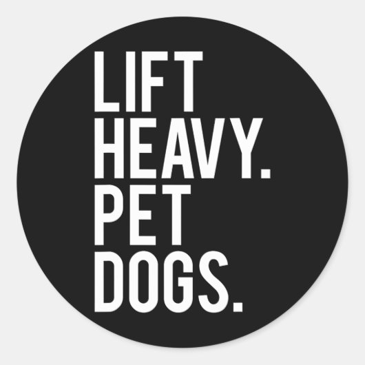 Heavy Pet Hunde Funny Gym Workout Geschenk für Wei Runder Aufkleber (Vorderseite)