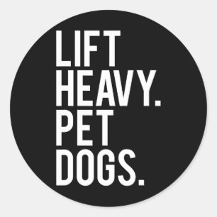 Heavy Pet Hunde Funny Gym Workout Geschenk für Wei Runder Aufkleber