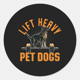Heavy Pet Hunde Gym Hund Lover Weightlift Bo Runder Aufkleber