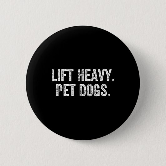 Heavy Pet Hunde Gym Weightlifter Bodybuilder Button (Vorderseite)