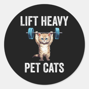 Heavy Pet Katzen Funny Gym Workout Gewicht Lifte Runder Aufkleber