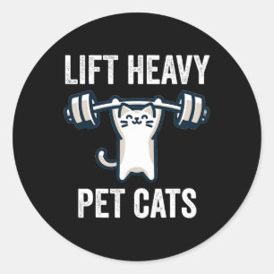Heavy Pet Katzen Funny Gym Workout Gewicht Lifte Runder Aufkleber