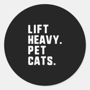 Heavy Pet Katzen Funny Gym Workout Lifting Geschen Runder Aufkleber