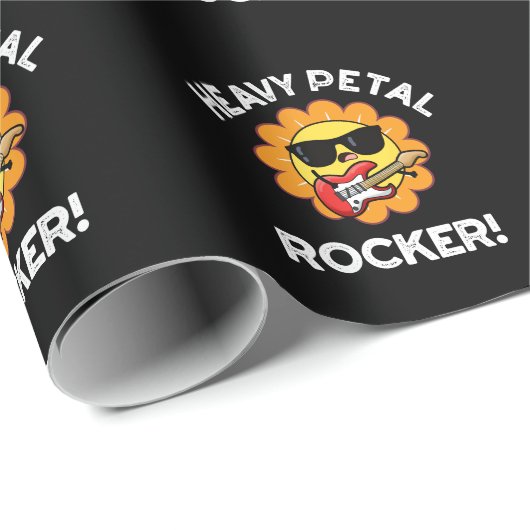 Heavy Petal Rocker Funny Blume Puck Dark BG Geschenkpapier (Rolleneckpunkt)