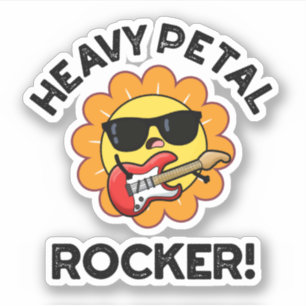 Heavy Petal Rocker Funny Blume Puff Aufkleber
