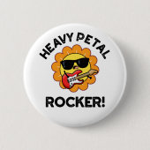 Heavy Petal Rocker Funny Blume Puff Button (Vorderseite)