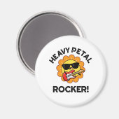 Heavy Petal Rocker Funny Blume Puff Magnet (Vorderseite/Rückseite)