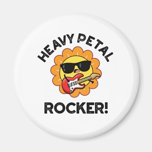 Heavy Petal Rocker Funny Blume Puff Magnet (Vorne)