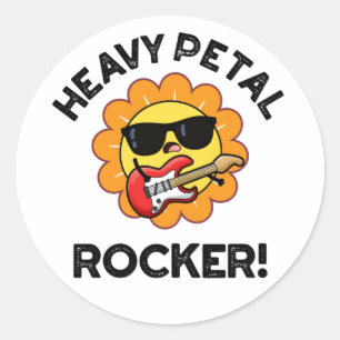 Heavy Petal Rocker Funny Blume Puff Runder Aufkleber