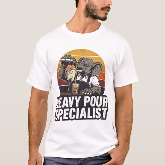 Heavy Pour Specialist Elephant Bartender Shirt (Vorderseite)