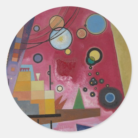 Heavy Red von Wassily Kandinsky Runder Aufkleber (Vorderseite)