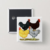 Heavy Rooster Chicken Quartett Button (Vorne & Hinten)