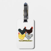 Heavy Rooster Chicken Quartett Gepäckanhänger (Rückseite vertikal)