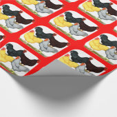 Heavy Rooster Chicken Quartett Geschenkpapier (Ecke)