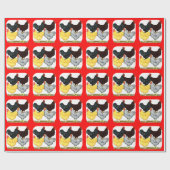 Heavy Rooster Chicken Quartett Geschenkpapier (Flach)