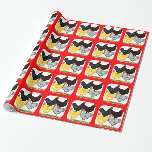 Heavy Rooster Chicken Quartett Geschenkpapier (Ungerollt)