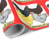 Heavy Rooster Chicken Quartett Geschenkpapier (Rolleneckpunkt)