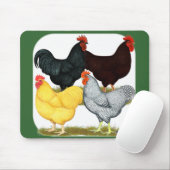 Heavy Rooster Chicken Quartett Mousepad (Mit Mouse)