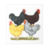 Heavy Rooster Chicken Quartett Notizblock (Vorderseite)