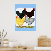 Heavy Rooster Chicken Quartett Poster (Küche)