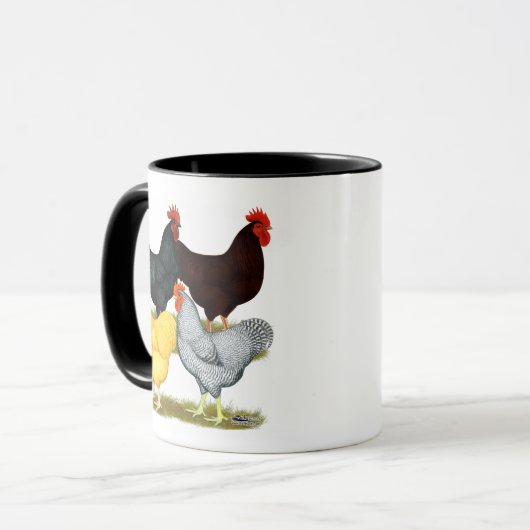 Heavy Rooster Chicken Quartett Tasse (Vorderseite Links)