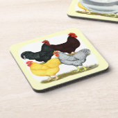 Heavy Rooster Chicken Quartett Untersetzer (Linke Seite)