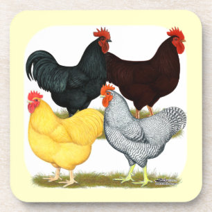 Heavy Rooster Chicken Quartett Untersetzer