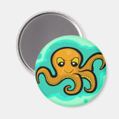 Heba the Octopus Character Magnet (Vorderseite/Rückseite)