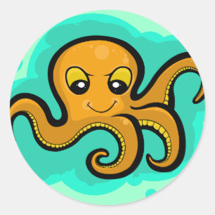 Heba the Octopus Character Runder Aufkleber