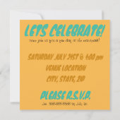 Heba the Octopus Custom Birthday Party Einladung (Rückseite)