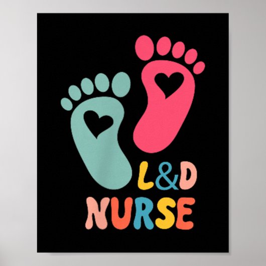 Hebamme Arbeits- und Entbindungsshirt L&d T-Sh Poster (Vorne)