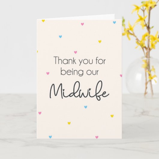 Hebamme Dankeschön Karte (Gelbe Blume)