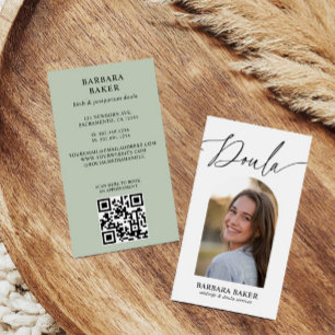 Hebamme Geburt Wochenbett Doula Foto QR CODE SAGE Visitenkarte