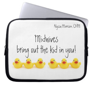 Hebamme-Gummi duckt Namen Laptopschutzhülle
