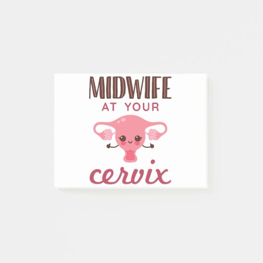 Hebamme in Ihrer Cervix Midwives Midwifery Post-it Klebezettel (Vorderseite)