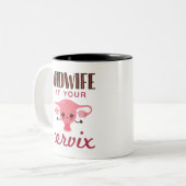 Hebamme in Ihrer Cervix Midwives Midwifery Zweifarbige Tasse (Vorderseite Links)