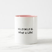 Hebamme-Leben-Tasse Zweifarbige Tasse (Mittel)