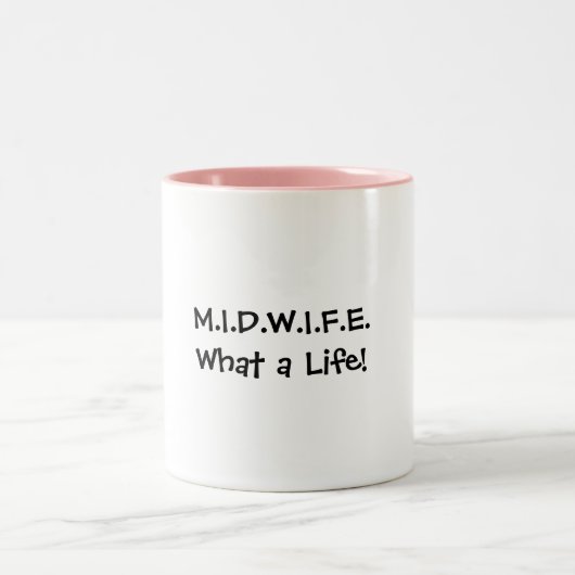 Hebamme-Leben-Tasse Zweifarbige Tasse (Mittel)