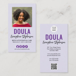 Hebamme LILAC Schrift Logo QR Code Foto DOULA Visitenkarte