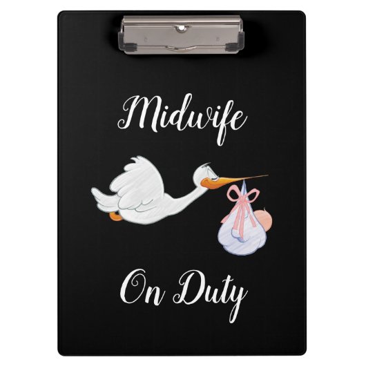 Hebamme on Duty Clipboard Klemmbrett (Vorderseite)
