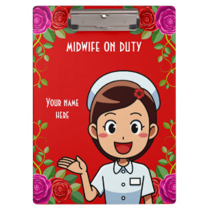 Hebamme on Duty Personalisiert Clipboard Klemmbrett