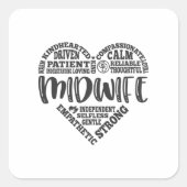 Hebamme, Schwangerschaft, Geburt Quadratischer Aufkleber (Vorderseite)